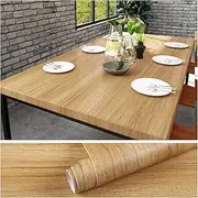 [VEELIKE] 15.7''x118'' Brown Wood Wallpaper Waterproof Peel and Stick Wood Vinyl Film Self Adhesive Removable Wood Grain Contact Paper Decorative Wall Covering for Cabinets Countertops Furniture Bedroom