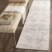 FORTUNA SILVER GREY MEDALLION ANTIQUE STYLE TRADITIONAL RUG RUNNER 80x300cm *NEW