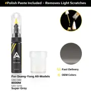 Touch Up Paint For Ssang Yong All Models 8000M Super Grey With Polish Paste