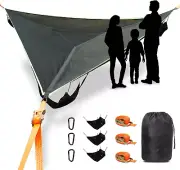 13Ft Triangle Camping Hammock for 2, Supports 1100 Lbs, Includes Straps
