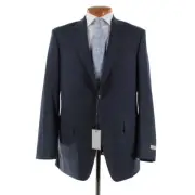 Canali NWT 100% Wool Two Piece Suit Size 56L (46L US) In Blue Plaid