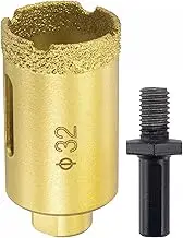 sourcing map Brazed Diamond Core Drill Bits 32mm Hole Saws with M10 Arbor Adapter for Porcelain Tile Marble Concrete Stone Brick