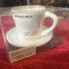 Mini Mocha Scented Candle in Coffee Cup with Saucer - Approximately 2” X 3” New