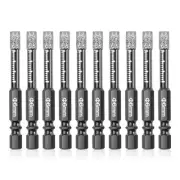 10Pcs Diamond Drill Bits,6mm Dry Diamond Core Drill Bit Set for Ceramic3304