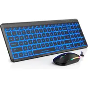 Elosung Ultra Thin Wireless Backlit Keyboard & Mouse Combo Rechargeable Multi Device Bluetooth For Mac Windows Ios Keyboard & Mouse Bundles