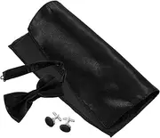 [BESTYASH] Tuxedo Cufflinks and Bow Ties Set Handkerchief Pocket Squares for Men's Formal Occasions