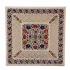 21'' Inlay white marble center side Coffee Table Top blue malachite antique xs