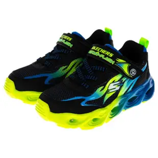 SKECHERS 休閒鞋 運動鞋 THERMO-FLASH 中童 童鞋 400103LBBLM 黑藍 螢光綠