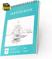9"X12" Sketch Book for Drawing, 50 Sheets Spiral Bound Art Sketchbook, Premium S