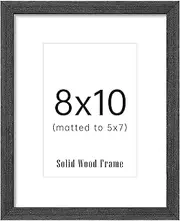 Solid Wood Picture Frame 8x10 Natural Wooden Photo Frames with Mat,Wall Poster Frame for Home Office Decor, Tabletop and Wall Mounting, High-Definition Plexiglass