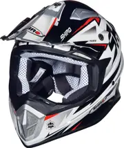 Shiro MX-912 Thunder, motocross helmet , color: Black/White/Red , size: XS
