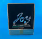 New Harvey Lewis Stocking Holder Joy Christmas Holiday Chrome Hanger Swarovski