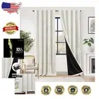 Thermal Insulated Blackout Curtains with Moon Pattern - 96 Inch Length, Set of 2