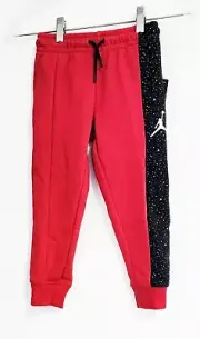 Jordan Little Boys Jumpman Air Speckle Fleece Pants Red Multi Sz 5 - NWT