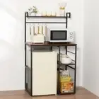 Mini Fridge Cabinet, Mini Fridge Shelf Microwave Stand with Storage, 4 Tiers Bak