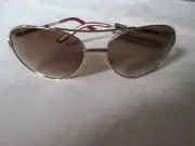 Women's Foster Grant Aviator Sunglasses Gold Frame Brown Lens 100% UVA/UVB NWT