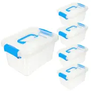 5pcs Stackable Storage Containers With Lids Organizing Containers Plastic Box