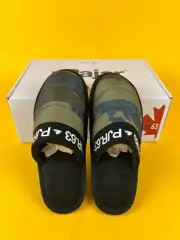 Pajar Canada Stevie Mule Slippers Womens 37 M Olive Green Camo Slip On Flats NWB