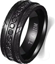 [ringcolor] Black Gold Plated CZ Titanium Steel Mens Ring Men Wedding Band Man Black Ring