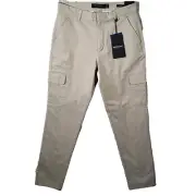 NWT $79 Kenneth Cole Cargo Pants Men's 36x32 Khaki Stretch Casual Tapered Fit