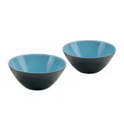 2pc Guzzini My Fusion Plastic 12.5cm Serving Bowl Food Container Black/Blue