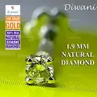 1.9mm Real Si Diamond Wedding Nose Lip Labret Screw Ring Stud Piercing Pin 14k