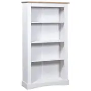 4-Tier Bookcase Mexican Pine Corona Range White 81x29x150 cm