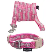 TOUCHDOG 'Caliber' Designer Embroidered Fashion Pet Dog Leash and Collar Comb...