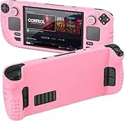 IINE Protective Case for Steam Desk, Steam Desk Silicone Cover Case, 9-in-1 Protective Silicone Shell with Anti-Scratch Cover Protector Steam Deck Accessories Set,Pink