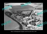 OLD LARGE HISTORIC PHOTO TANSOR NORTHAMPTONSHIRE ENGLAND TOWN AERIAL VIEW c1953
