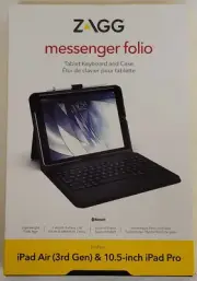 ZAGG Apple iPad Air 3rd Gen 10.5 Keyboard-Messenger Folio Tablet Keyboard & Case