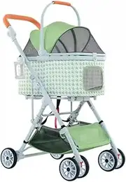 Pet Stroller Dog Stroller Cat Stroller 3 in 1 Dog Stroller 4 Wheel Foldable Pet Cat Stroller with Detachable Carrier Storage Basket for Small Medium Cats Dogs Dog Pram Dog Cat(Color:A)