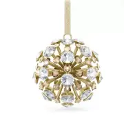 NIB Swarovski Constella Ball Ornament Large Gold Metal With Crystals #5628031