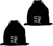 Healeved 2pcs Hair Dryer Bag Hair Dryer Travel Bag Drawstring Bag Hair Tool Travel Bag For Hair Styling Tool, Black, 30.00X26.00X0.50CM, Centimeter