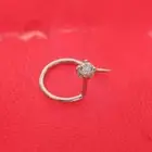 2 mm Natural Diamond Solitaire Nose Pin Piercing Stud 14K Solid White Gold