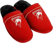 AFL Supporter Slippers - Sydney Swans - Mens Size - Fluffy Winter Shoes - Mens 10-11