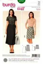 Burda Sewing Pattern 6733 Burda Style Womens Wrap Skirt Size 10-20