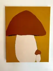 Mushrooms Acrylic Painting on Canvas - Hand Painted Original - Fall Folk Art