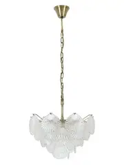 Adele 4 Light Pendant or Close-To-Ceiling Fitting in Antique Brass with Clear Glass