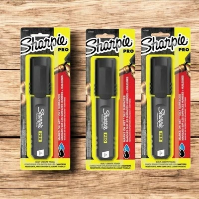 3 Pack Sharpie Pro Permanent Marker, XL, Chisel Tip, Black Marker (2018347)