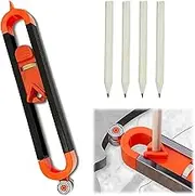 Hinapan Precise Contour Scribing Tool with 4 Pencils, Contour Gauge with Locking, Upgrade Contour Measuring Tool, Irregular Contour, for Professional Measuring of Wood