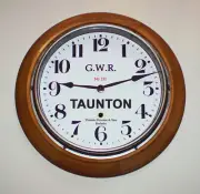 Great Western Railway GWR Victorian Style Wooden Clock, Taunton Station