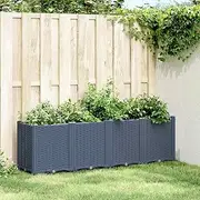Raised Garden Bed, Elevated Planter Box Plant Container Blue Grey 160x40x53 cm PP