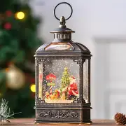 Snow Globe Lighted Christmas Decorations, Santa Claus & Pups Musical Water La...