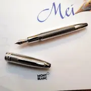 Montblanc Geometry Solitaire Platinum Legrand Fountain Pen - F Nib - New