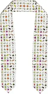 [SKKNT] Introduction Of Various Vegetables Print Graduation Shawl Stole For Academic Commencements Honor Sash Congratulations Gift