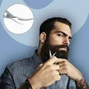 Mini Curved Mustache Nose Ear Hair Remover Scissors N8 w/ Trimmer