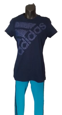 Adidas Women's Short Sleeve Tee BOS BIG SHOT Sport / T-Shirt Top – Navy Blue