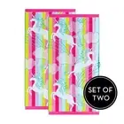 Renee Taylor 2 Pack Jacquard Velour Kids Beach Towel 75 X 150 Cms Unicorn Rainbo