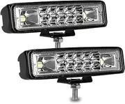 nicerpro 6 Inch Led Pods Light Bar Slim 60W 10000Lm 12V/24V Driving Fog Light Waterproof Combo Flood Spot Lights for Trucks Off Road ATV UTV Golf Cart Trailer 2 Pack